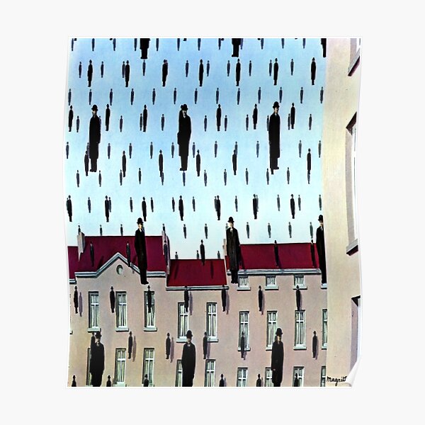 Golconda par René Magritte Poster
