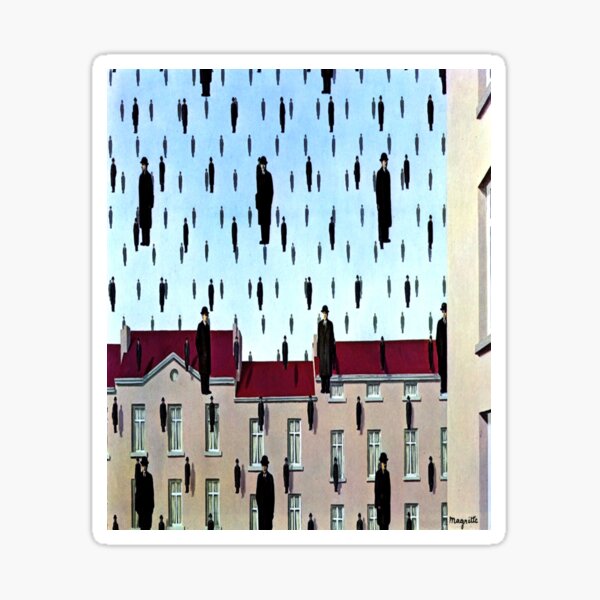 Golconda par René Magritte Sticker