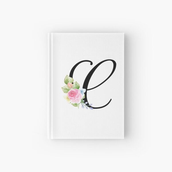 Floral Monogram Fancy Script Letter C Hardcover Journal