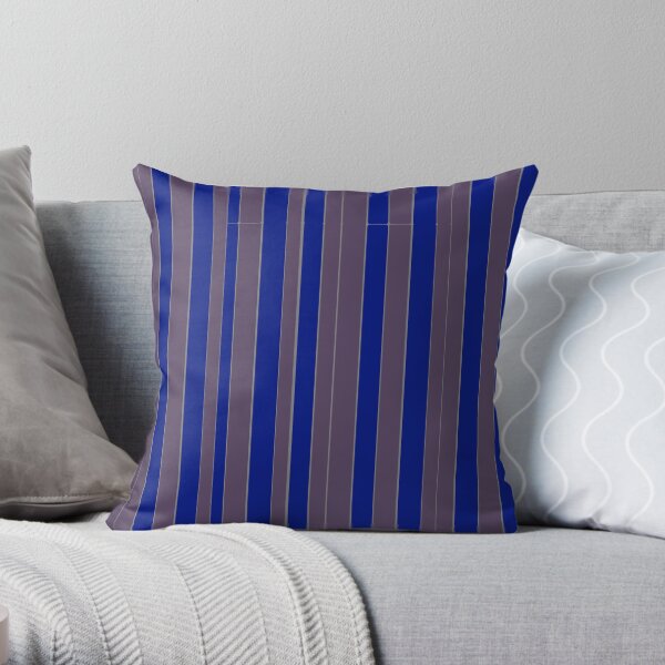 Taupe blue executive stripe pattern Throw Pillow