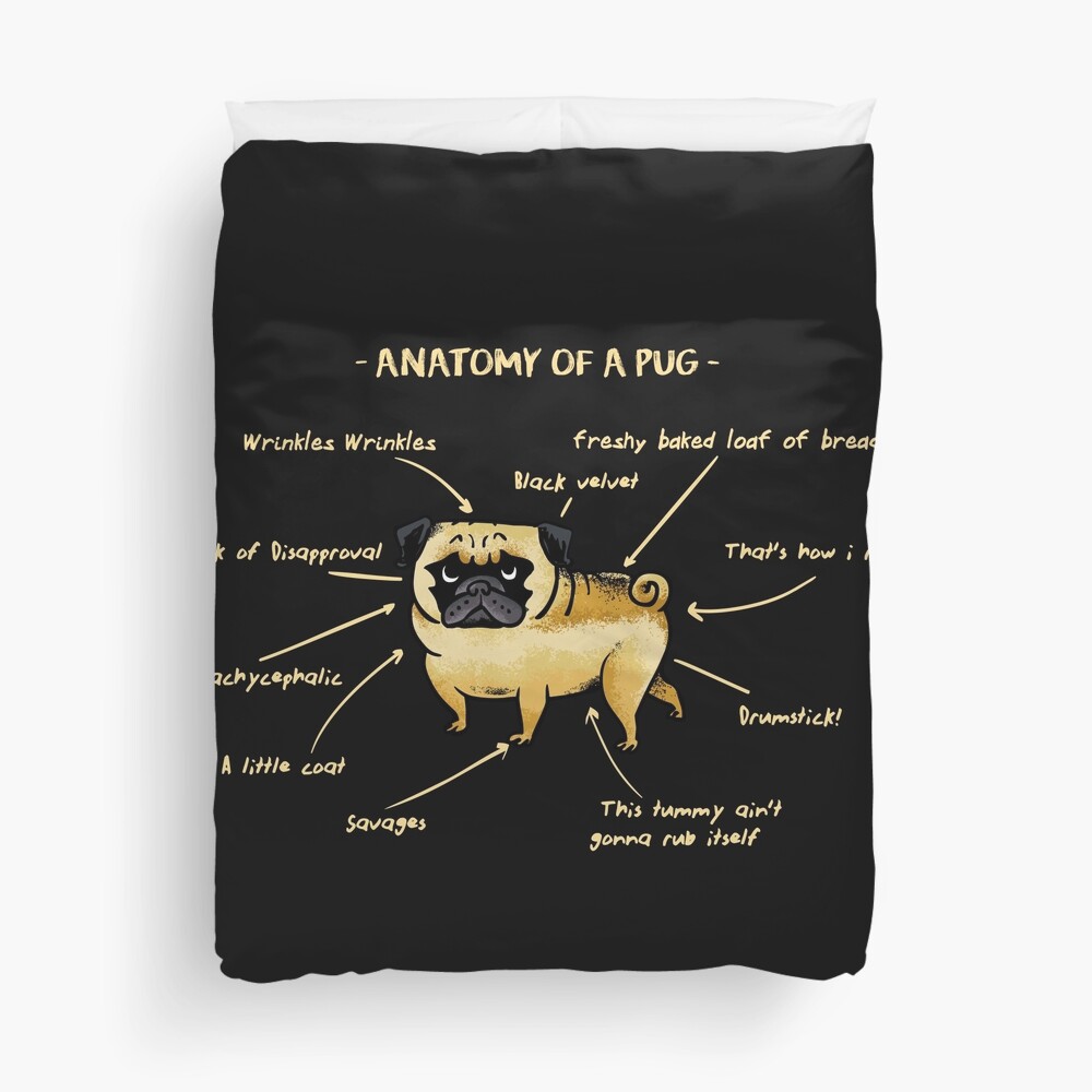 black pug duvet cover