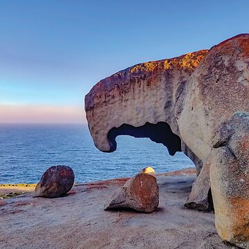 Autocollant Cadre artistique coucher de soleil parmi les rochers