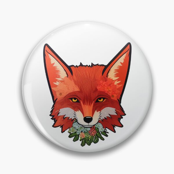 Item preview, Fox with flowers designed and sold by kosmicwoman.