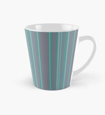Turquoise gray awning stripe pattern Tall Mug