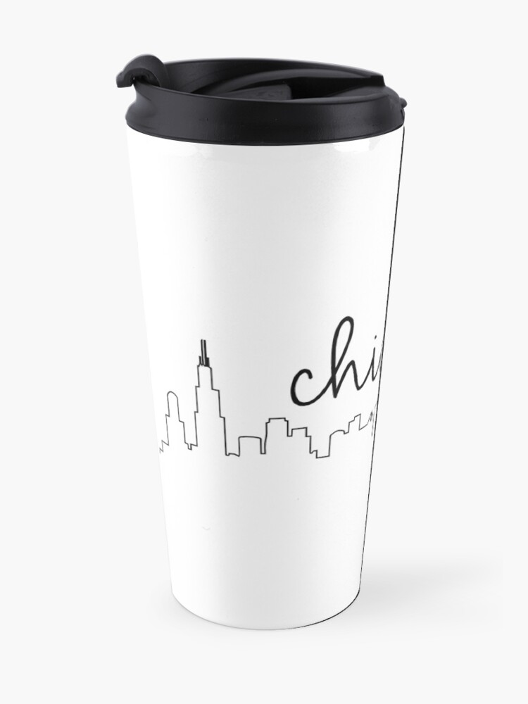 Vista alternativa de Taza de viaje Chicago Skyline