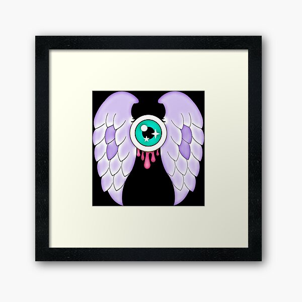 Pastel Goth | Winged Eye | Black Framed Art Print
