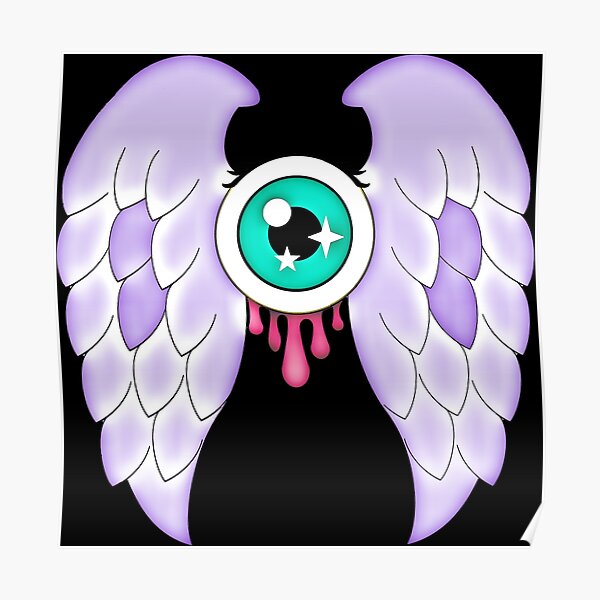 Pastel Goth | Winged Eye | Black Poster