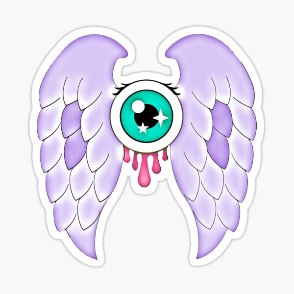 Pastel Goth | Winged Eye | Black Sticker