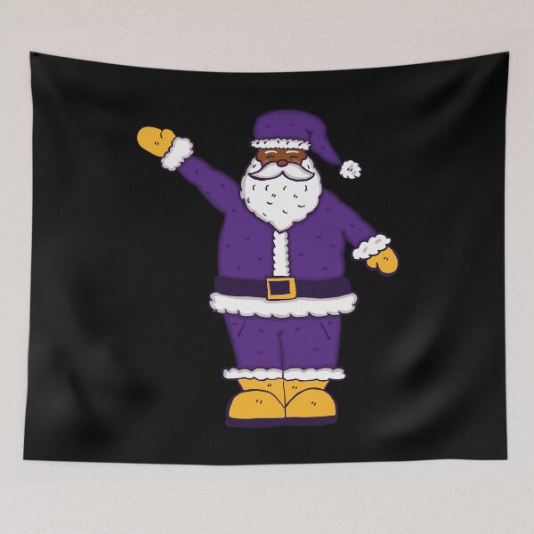 Item preview, purple yellow christmas black santa claus designed and sold by Gossip Rag.