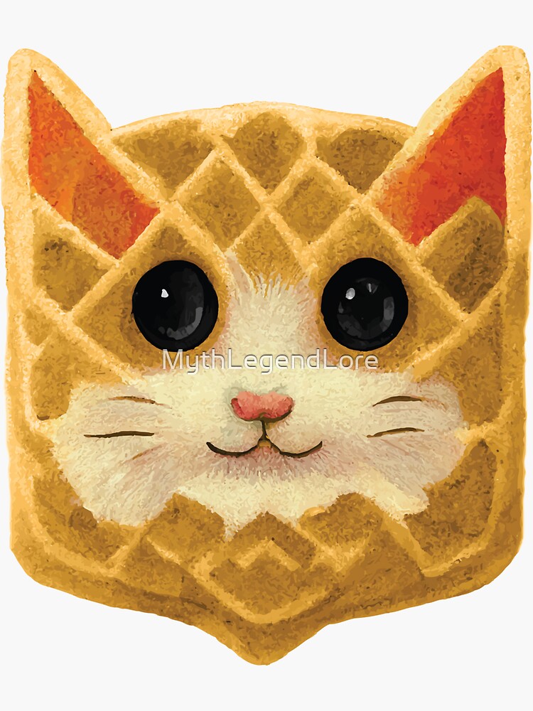 "Waffle Cat" Sticker for Sale by MythLegendLore Redbubble