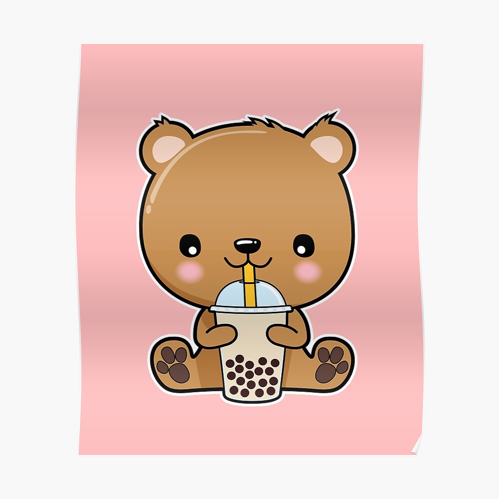 Bubble Milk Tea Boba Cute Bear Kawaii Aesthetic T-Shirt