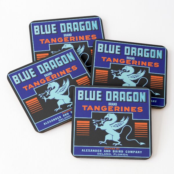 Item preview, Vintage Blue Dragon Tangerines Citrus Crate Label Retro Artwork designed and sold by MtWoodsonSales.