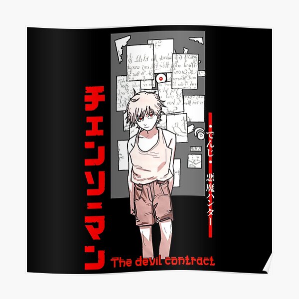 "The devil contract chainsaw man" Poster for Sale by Anime52 Redbubble