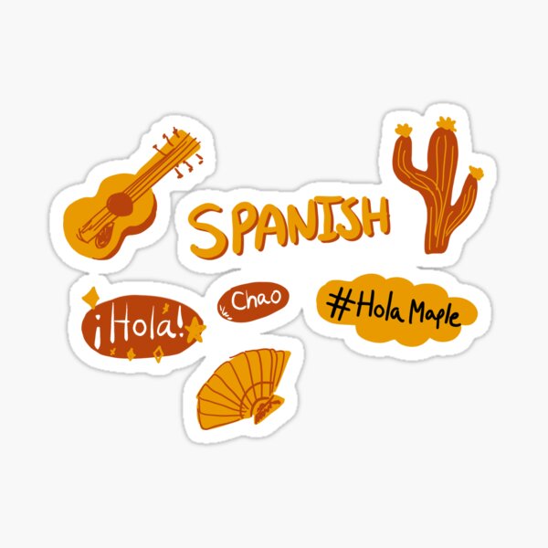 "Spanish Sticker Set!" Sticker for Sale by danielamiranda Redbubble