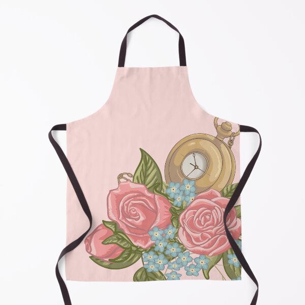 Item preview, Pocketwatch, Rose, and Forget-me-not Bouquet on Misty Pink designed and sold by DoodleTrees.