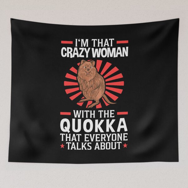 Item preview, Crazy woman with quokka marsupial designed and sold by madgrfx.