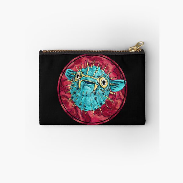Item preview, Funny pufferfish with bold colors, cute japanese fugu fish designed and sold by NadiaChevrel.
