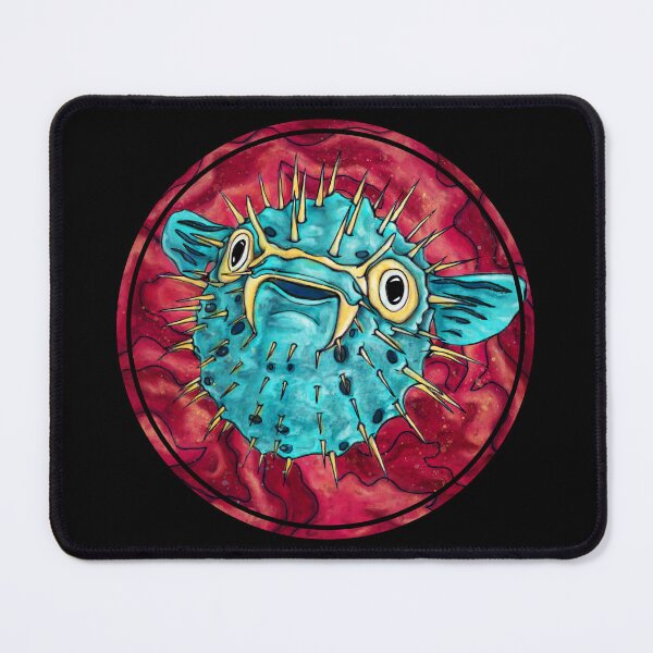 Item preview, Funny pufferfish with bold colors, cute japanese fugu fish designed and sold by NadiaChevrel.