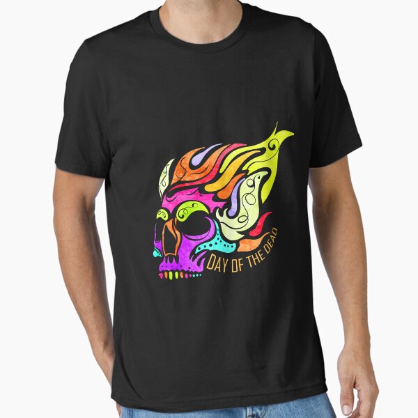 Item preview, Colorful Flaming Skull For Day Of The Dead designed and sold by FamBleJS.