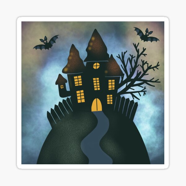 Creepy Halloween House Sticker