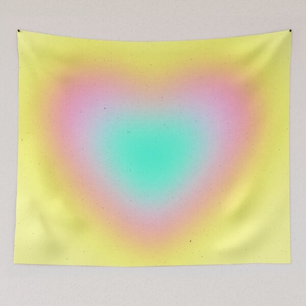 Item preview, Y2K Bubble Gum Pink, Aqua And Yellow Heart  designed and sold by DEC02.