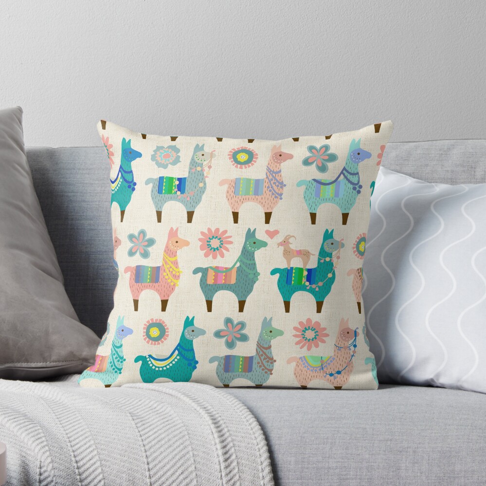 llama throw pillow