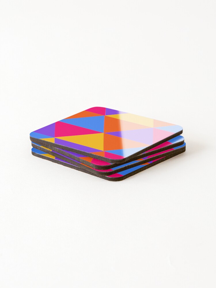Thumbnail 4 of 5, Coasters (Set of 4), Colorful Triangles Pattern designed and sold by SN-DesignShop.