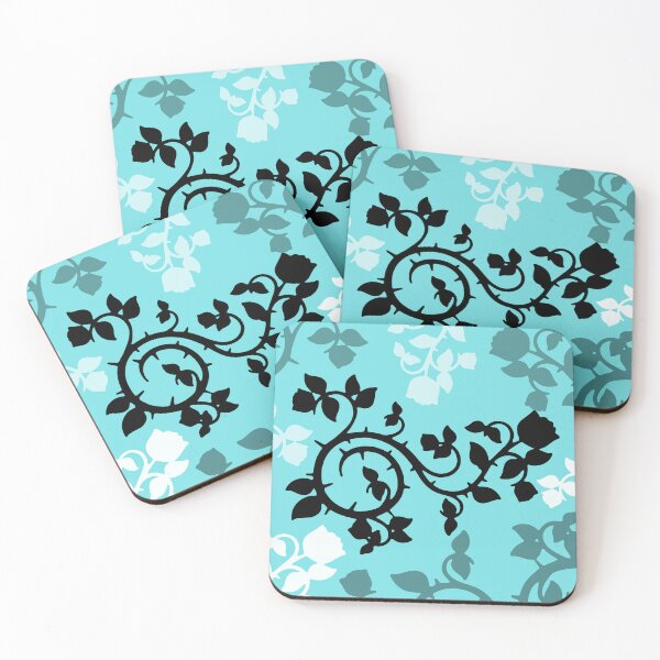Item preview, Spiral Thorn Rose 1 -  Aqua-marine - Throw Pillows & Prints designed and sold by ScatterHub.