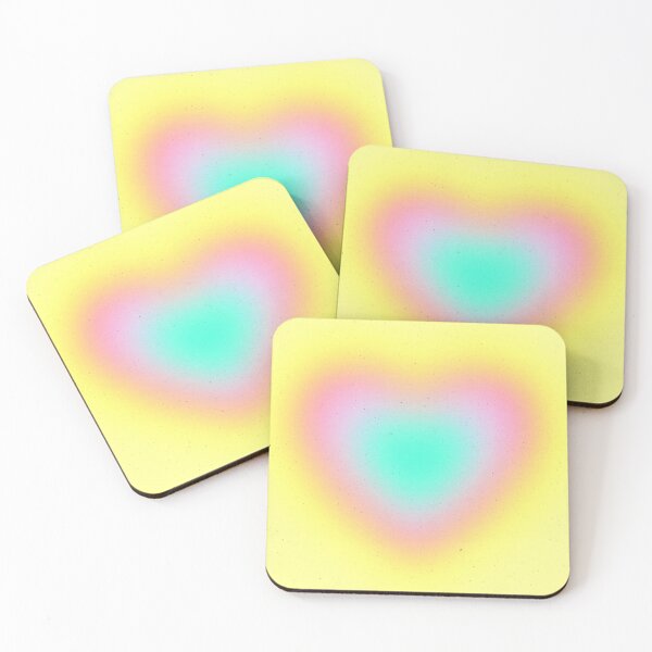 Item preview, Y2K Bubble Gum Pink, Aqua And Yellow Heart  designed and sold by DEC02.