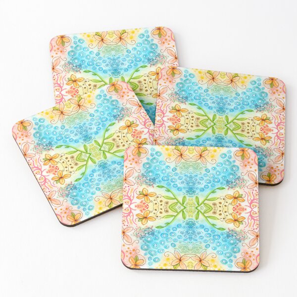 Item preview, Multicolor Watercolor Design 282 flower abstract designed and sold by artbylucie.