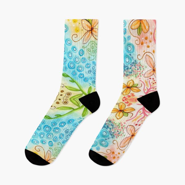 Item preview, Multicolor Watercolor Design 282 flower abstract designed and sold by artbylucie.