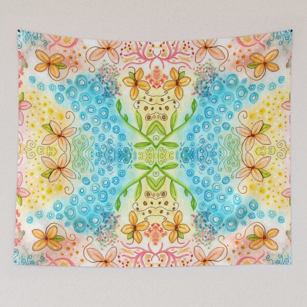 Item preview, Multicolor Watercolor Design 282 flower abstract designed and sold by artbylucie.