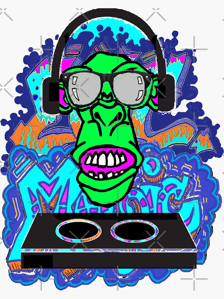 quot Music Epic Monkey D j Decks quot Sticker for Sale by LoEndT Shirts