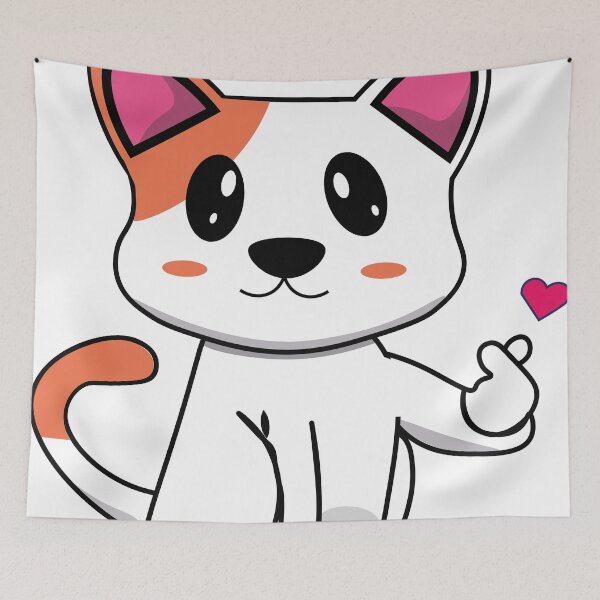 Item preview, Babby Funny Kitten Cat Sticker Tail Pet Drawing Illustration Animal Comic Cartoon Face Beatiful Small, Adorable Icon Cat designed and sold by yunuzdemirtas.