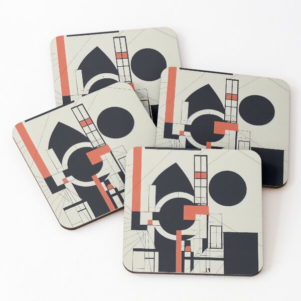 Artikelvorschau, Bauhaus Schwarz Rot Design Inspiriert vom Bauhaus Dessau Stil entworfen und verkauft von KOTOdesign.