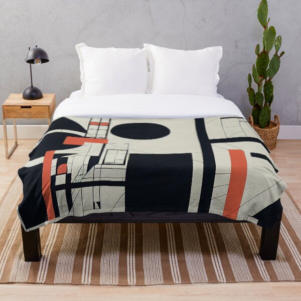 Aperçu de l'œuvre Design Bauhaus noir rouge inspiré du style Bauhaus Dessau créée et vendue par KOTOdesign.