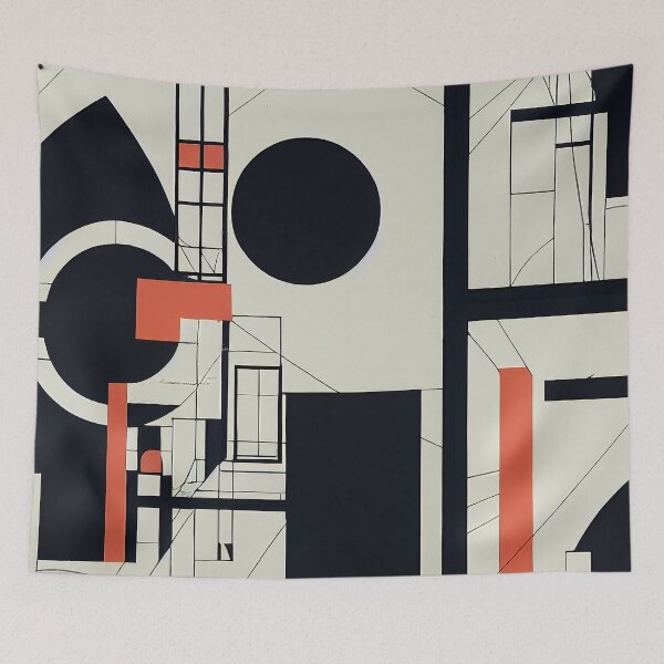 Item preview, Bauhaus Black Red Design Inspired by Bauhaus Dessau Style designed and sold by KOTOdesign.