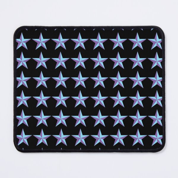 Item preview, Purple & Blue Stars Repeat Pattern - on Black designed and sold by sleepingdogprod.