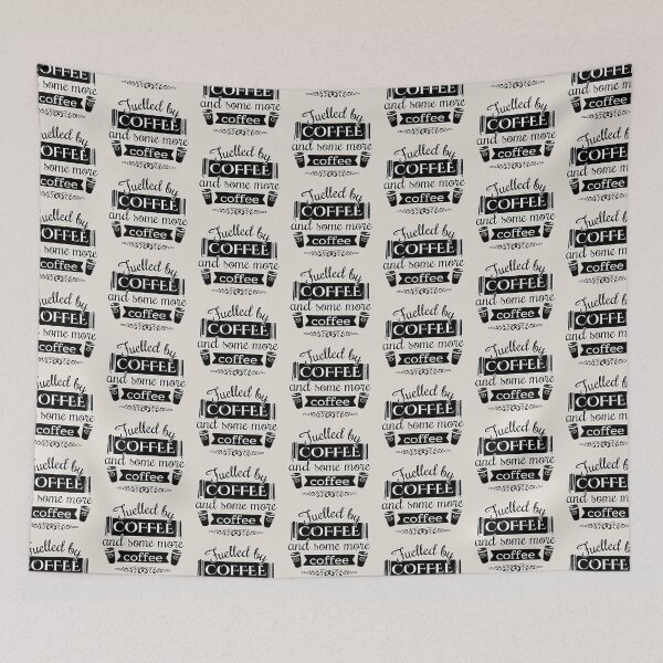 Item preview, Fuelled By Coffee And Some More Coffee Fun Slogan, Monochrome Design designed and sold by TrulyEpoque.