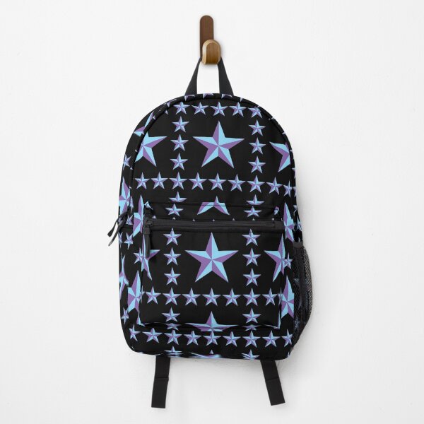 Item preview, Purple & Blue Stars Linea Pattern - on Black designed and sold by sleepingdogprod.