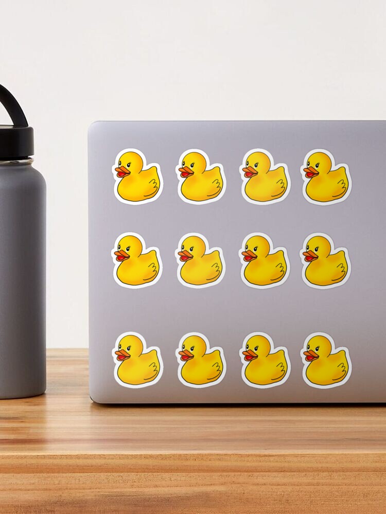 Rubber duck yellow kid toy cute funny tiny duckies stickers pack