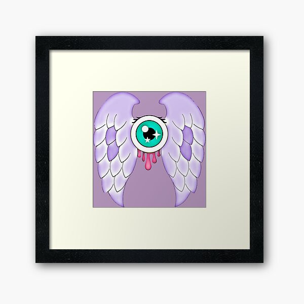 Pastel Goth | Winged Eye | Purple Framed Art Print