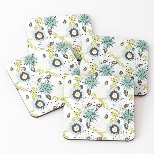 Item preview, Flower pattern, nature, white, interspersed with light blue, Sam with green petioles. designed and sold by shirtmate.