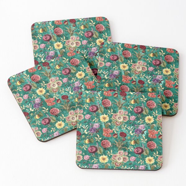 Item preview, Sweet florals and blooms, roses and flowers, botanical pattern,botanical pattern, flowers illustration, floral seamless, vibrant turquoise floral designed and sold by ZeinabTaha.