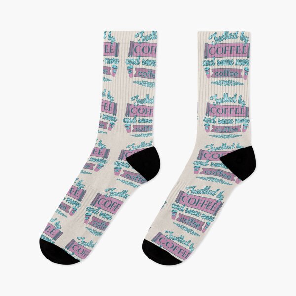 Item preview, Fuelled By Coffee And Some More Coffee Fun Slogan, Turquoise Design designed and sold by TrulyEpoque.