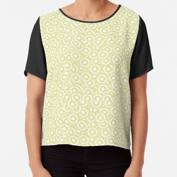 Cool modern swirls olive white pattern Chiffon Top