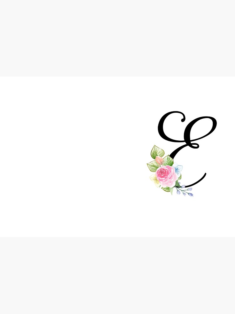 Floral Monogram Fancy Script Letter E by Grafixmom