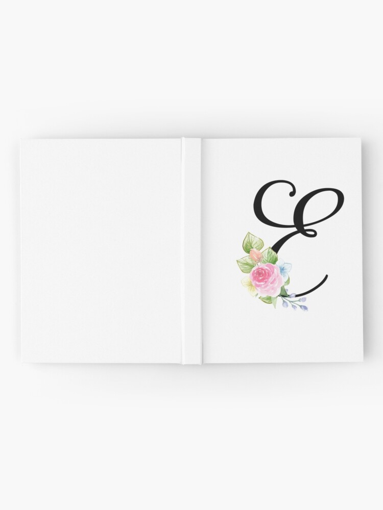 Alternate view of Floral Monogram Fancy Script Letter E Hardcover Journal