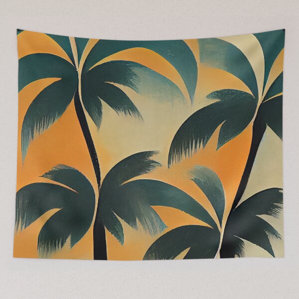 Item preview, Mid century modern kids palm tree art designed and sold by UnlockingDesign.