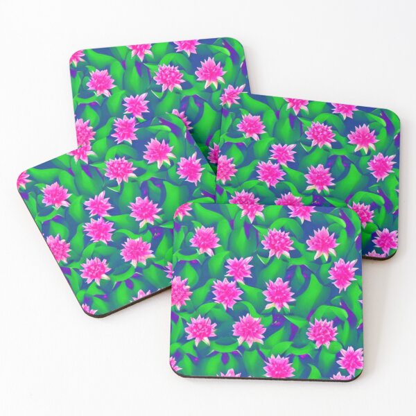 Item preview, Patterns of pink flowers and green leaves designed and sold by ArteEterno.